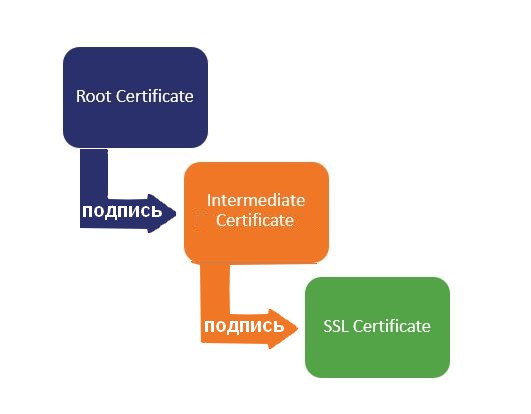 Цепочка через промежуточный сертификат SSL